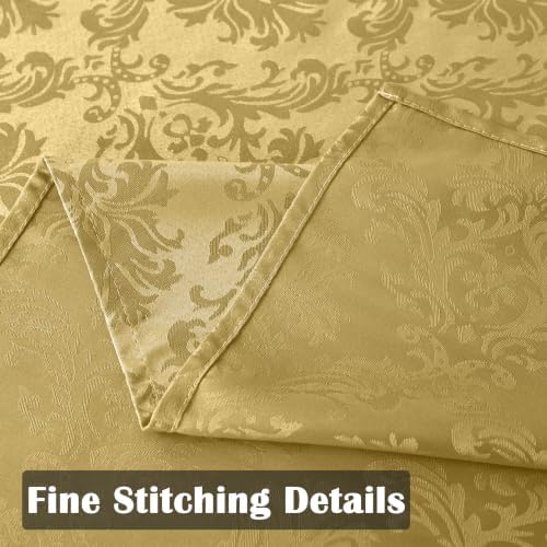 SASTYBALE Golden Yellow Fall Jacquard Tablecloth, 60 x 102 Inch Rectangle