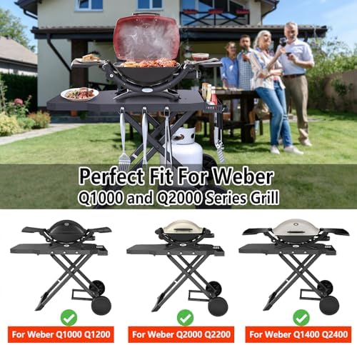 Upgraded Portable Grill Cart for Weber Q1200, Q1000, Q2200, Q2000