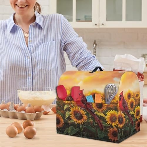 Cardinal Bird Sunflower Mixer Covers 4.5-5 Quart Stand Mixer Covers Protector Kitchen Aid Mixer Cover Accessories Decoration