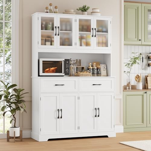 BOTLOG 71" Large Pantry Storage Cabinet with Microwave Stand
