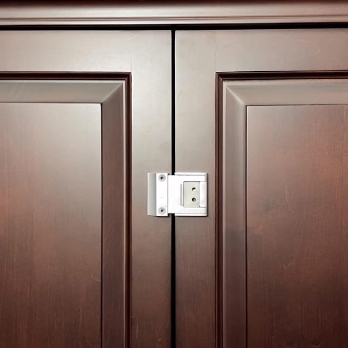 The Door Guardian - Stash Lock - Secure Bifold, Cabinet and Cupboard Lock Childproofing and Babyproofing (White)