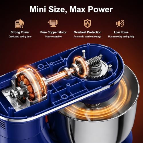 Honinst 4QT Electric Stand Mixer, 10-Speed Tilt-Head Compact Kitchen Mixer