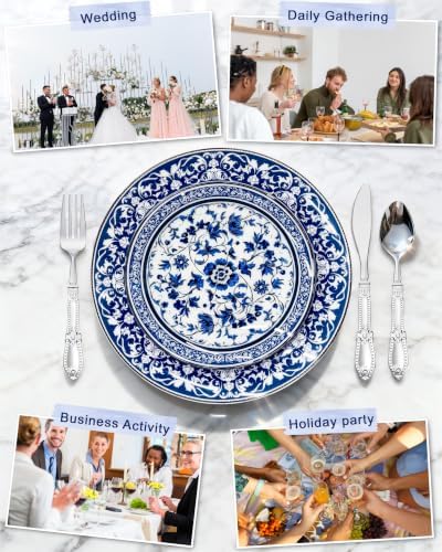 Hioasis 175 Pcs Blue Plates for Party & Wedding