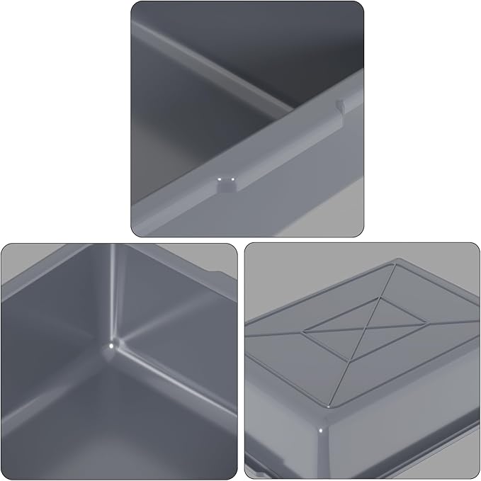 13 L Plastic Bus Tubs, Commercial Bus Box, 17.71" x 12.59" x 4.72", Grey, 12 Packs
