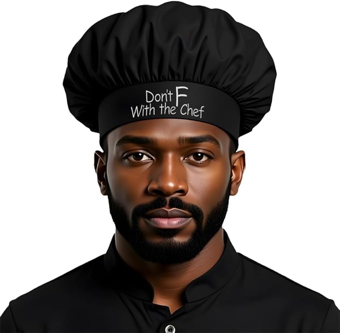 The Apron Place Adjustable Professional Chef Hats, Multiple Personalized Embroidered Designs to Choose from, Made in The USA