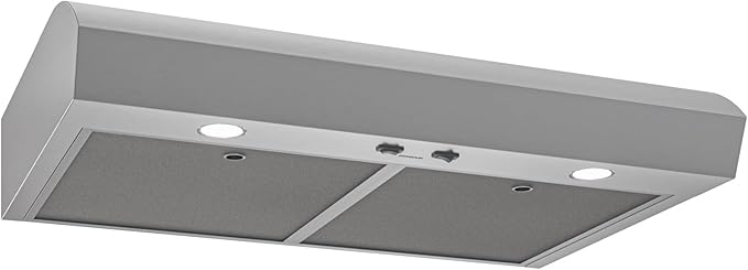 Broan-NuTone 30-Inch Stainless Steel Under Cabinet Range Hood- Modern Design with Quiet Power at 350 CFM, 1.5 Sones for Powerful Kitchen Ventilation