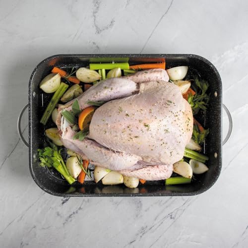 Nordic Ware Verde Extra Large Ceramic Nonstick Turkey Roaster, 18.1 x 13.1 x 3.5 Inch Cooking Surface