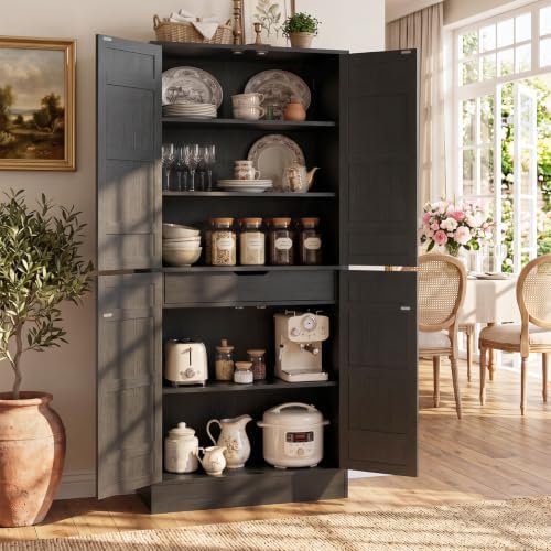 Unikito 71" Tall Kitchen Pantry Storage Cabinet with Built-in Drawer