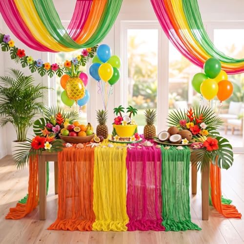 8 Pcs Hawaiian Cheesecloth Table Runner 118"