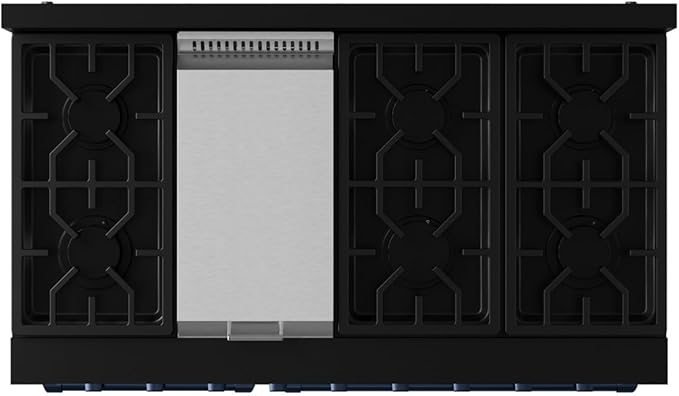 Gordon Ramsay by THOR Kitchen 48 Inch Professional Gas Range with Double Oven in Black/Navy Blue