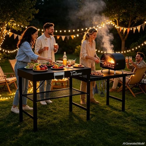 Outdoor Grill Cart,Outdoor Garden Patio BBQ Kitchen Food Prep Table Cart