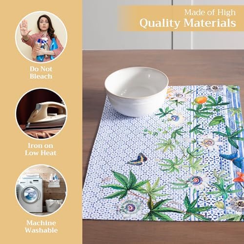 Maison d' Hermine Placemats Set of 4 Reusable 100% Cotton (13"x19")