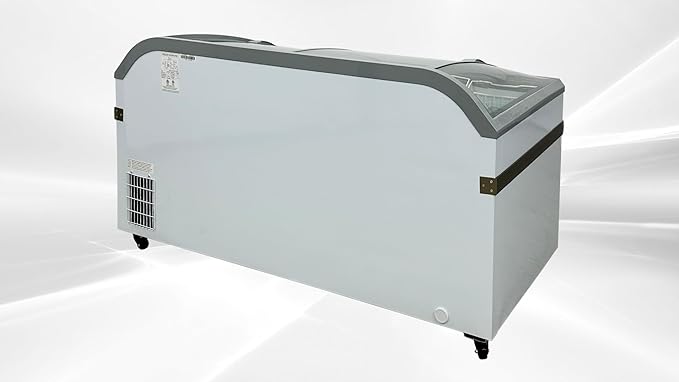 Chest Freezer for Supermarket Glass sliding Door 65" White Showcase Freezer Curve Display Top w/Storage Baskets - 22 Cu.Ft SDSC600