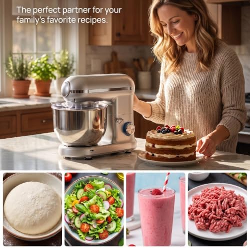 6-In-1 Stand Mixer with Juicer Machines Meat Grinder Electric Sausage Maker