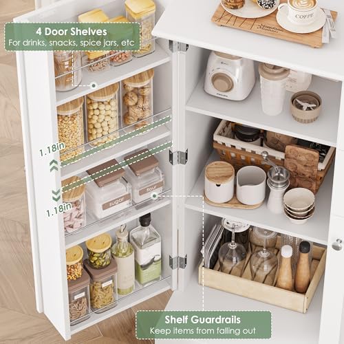 BOTLOG 72" Tall Kitchen Pantry Storage Cabinet with 4-Tier Door Shelves