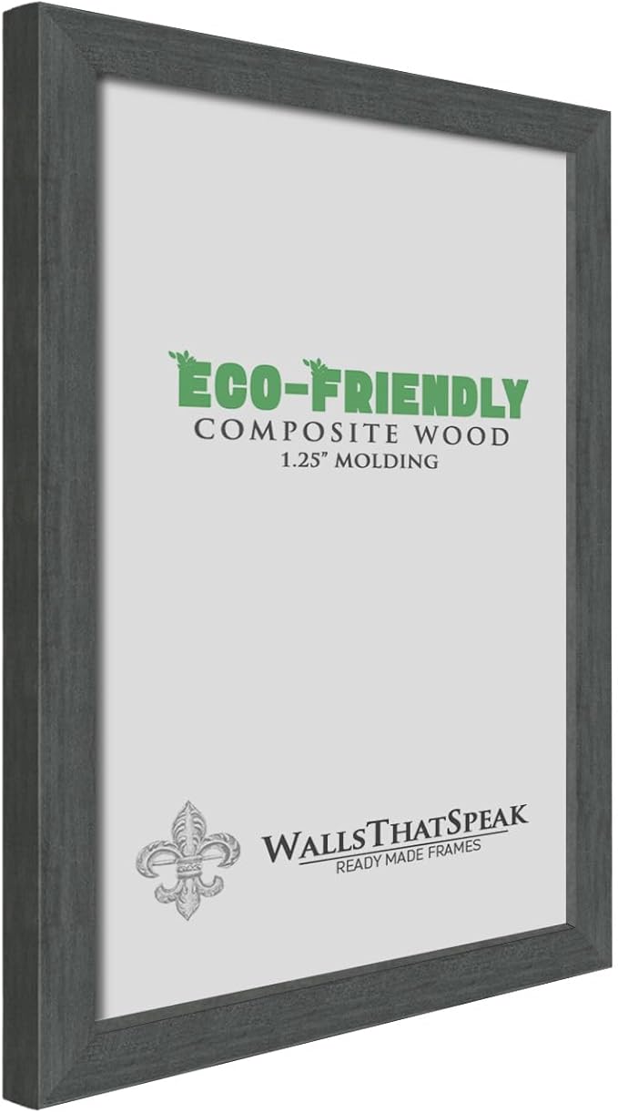 wallsthatspeak 11x15 Slate Gray Picture Frame for Puzzles Posters Photos or Artwork
