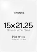 Homeforia 15x21.25 White Puzzle Frame, High End Metal 15 x 21.25 Picture Frames without Mat, 21.25x15 Thin White Poster Frames for Wall, 15by21.25 Puzzle Photo Frames, Tempered Glass, Wall Kit, Set of 1