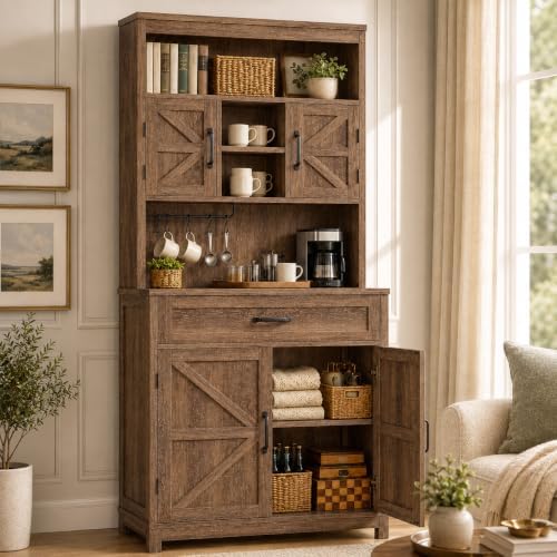 kepptory 69" Kitchen Pantry Cabinet with Shelves and Drawer
