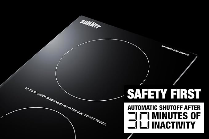 Summit 12" Induction Cooktop, 2 Cooking Zones, 115V Electric Cooktop With 30-Minute Safety Shutoff, ADA Compliant Design, Black - SINCH115V2B