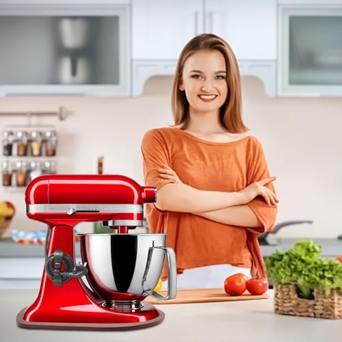 Sliding Mat for Kitchen aid 4.5-5 Qt Stand Mixer with 1Pc Cord Organizer and 3Pcs Attachment Holder for Kitchen Appliance Slider (4.5-5 Qt Bamboo and Attachment, Bright Brown)