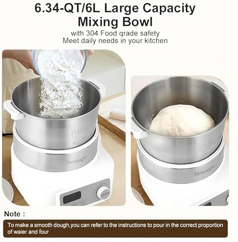 Electric Dough Maker, 6.34QT Automatic Dough Mixer with Kneading & Proofing