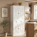 IRONCK 72.6" H Kitchen Pantry with Drawer & Adjustable Shelves, White