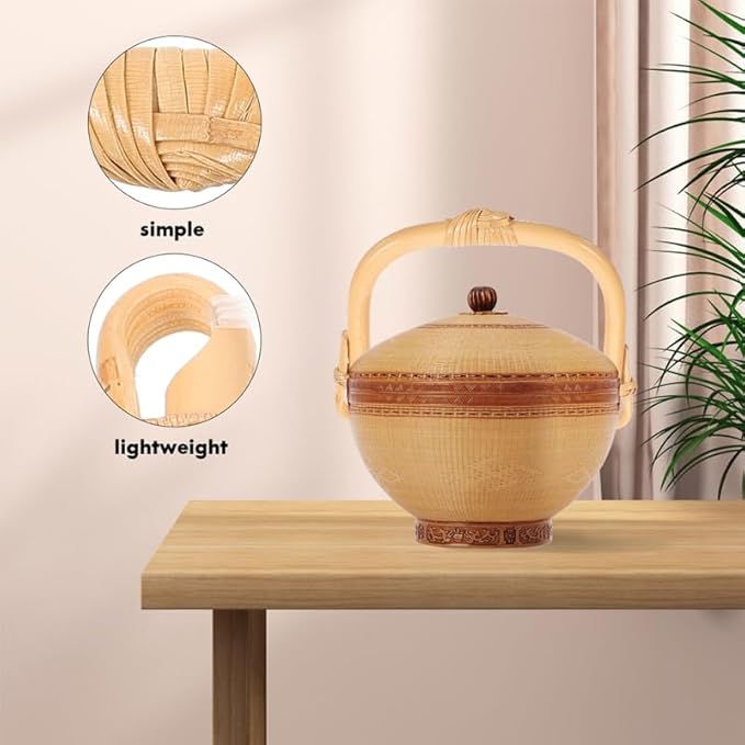 Replacement Teapot Handle for Ceramic Tea Pots U-Shape Rattan Grip Bamboo Cane Handle Accessory Heat Resistant Tea Kettle