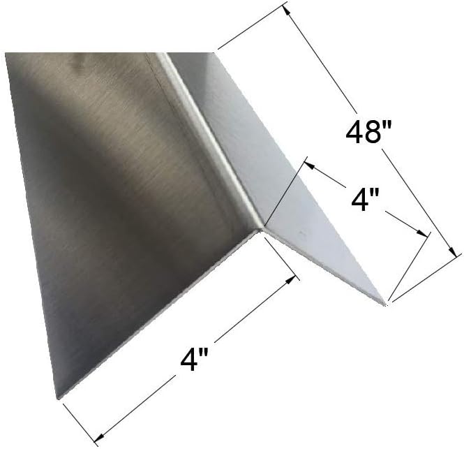 Brushed 304 Stainless Steel Corner Guards, 48" Wall Protectors, 20ga & 16ga, Available in 1/2" to 4", Multi-Pack Options (1, 2, 5, or 10) (2, 4 x 4, 16ga, No Hug Edges)