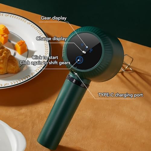 Hand Electric Mixer,1200mAh USB Rechargeable Cordless Portable Electric Egg Beater Electric Egg Blender with 2 Whisk Handheld Baking Stirrer for Cake Baking Cookware