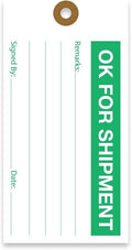Tags 4 Less Production Quality Control Hang Tags – Equipment Preventative Maintenance Labels, for Easy Record-Keeping for Inventory Status (Ok for Shipment, Pack of 100)