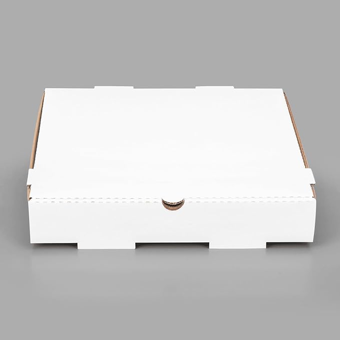 Karat Pizza Boxes 12" x 12" x 2" [50 Pack] White Corrugated Boxes | Ventilated, Grease-Resistant, Durable for Pizza, Catering or Shipping Use