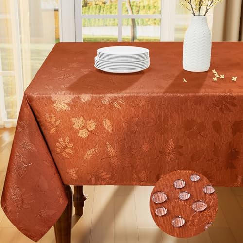 Smiry 54x54 Inch Thanksgiving Jacquard Rectangle Table Cloth for Fall