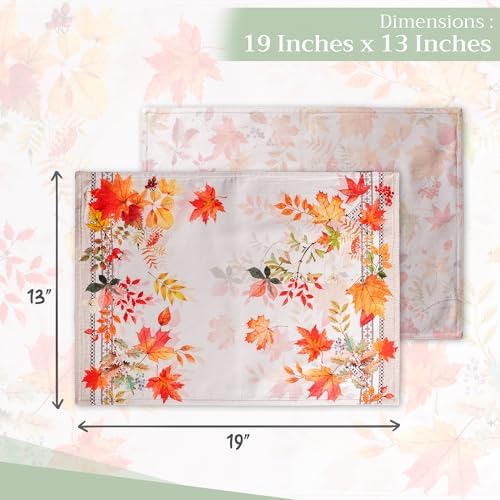 Maison d' Hermine Placemats Set of 4 Reusable 100% Cotton (13"x19")