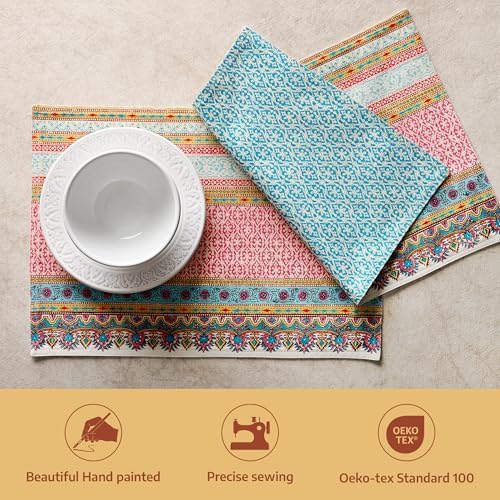 Maison d' Hermine Placemats Set of 4 Reusable 100% Combed Cotton (13"x19")
