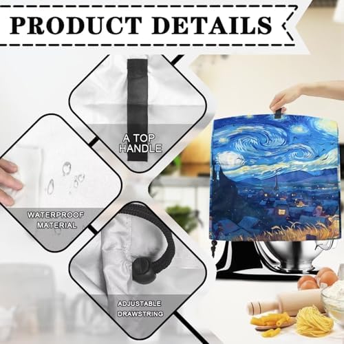 Starry Night Stand Mixer Covers Kitchen Appliance Dust Covers Decoration Kitchen Aid Mixer Covers 4.5-5 Quart Kitchen Aid Stand Mixer Dust Proof Cover Blue