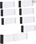 8 Pack Drawer Dividers for Clothes, 3.15" High 10.83"-17.97" Adjustable Expandable Dresser Drawer Organizer, Clear Plastic Separators for Dresser, Baby Clothing, Underwear, Cosmetic