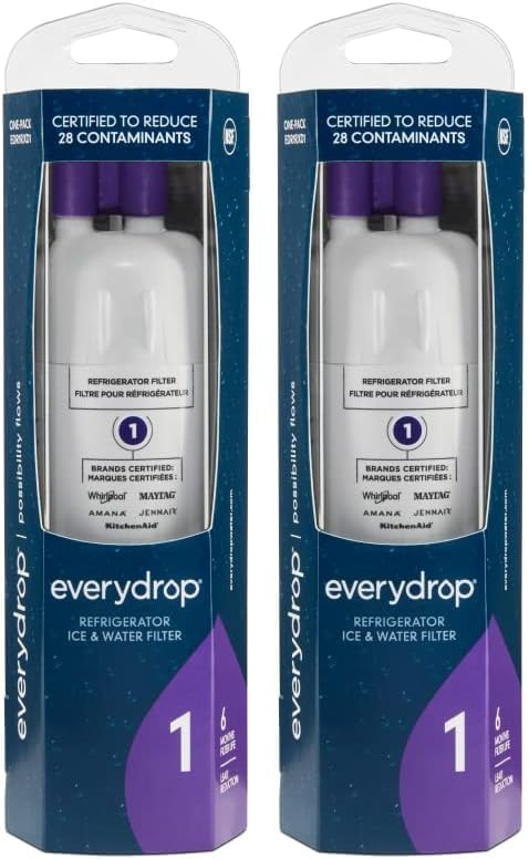 Everydrop by Whirlpool Ice and Water Refrigerator Filter 1, EDR1RXD1, Purple (Pack of 2)