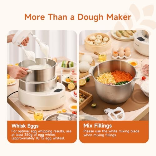 Joydeem Electric Dough Maker, 7.4Qt with Smart Kneading & 360° Fermentation
