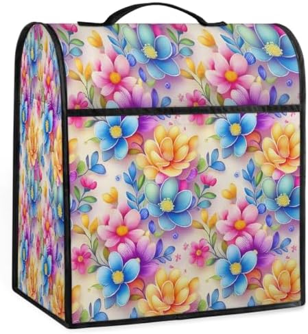 Flowers Rainbow Kitchen Aid Covers Foldable Washable Stand Mixer Dust Cover