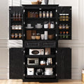 Ball & Cast 71" Farmhouse Kitchen Pantry Cabinet, Black