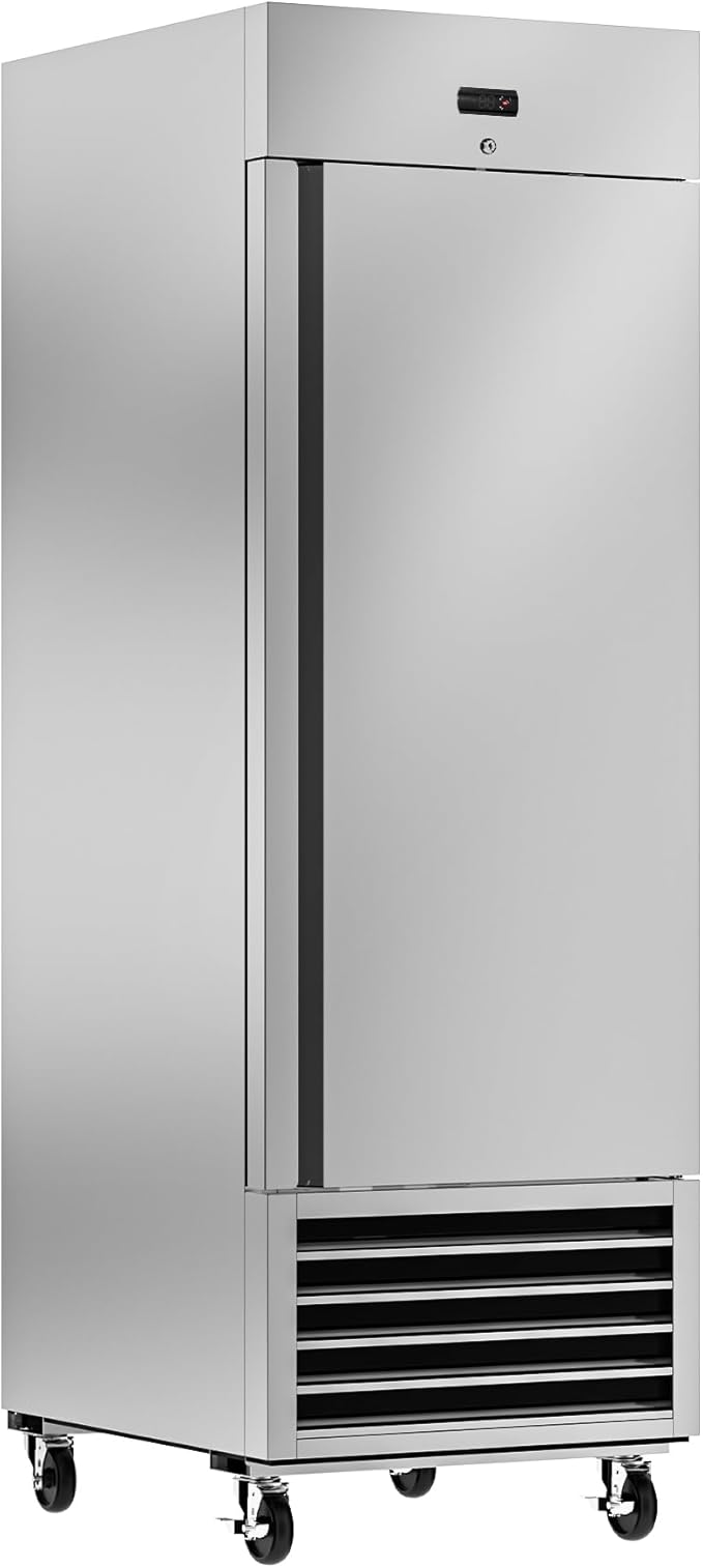 27" W Commercial Freezer, 21 Cu.ft Stainless Steel Reach-in Upright Freezer with Single Solid Door and 3 Adjustable Shelves for Restaurant, Commercial Kitchen, ETL Approved