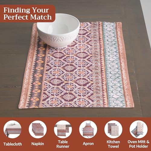 Maison d' Hermine Placemats Set of 4 Reusable 100% Cotton (13"x19")