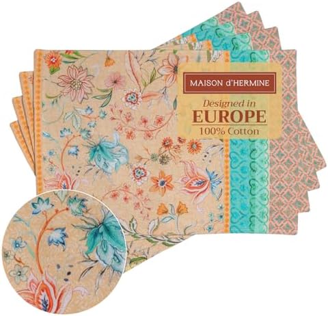 Maison d' Hermine Placemats Set of 4 Reusable 100% Cotton (13"x19")