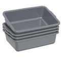 Sadstory Gray Plastic Commercial Bus Tub, 35 L Plastic Large Bus Box, 4 Packs