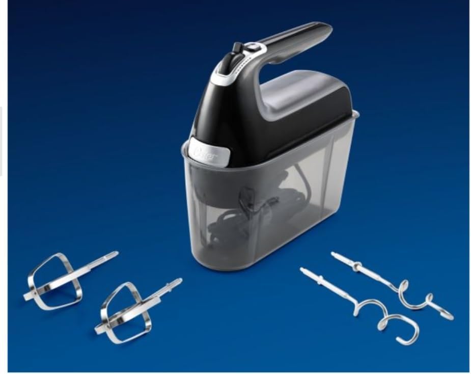 Oster 2109597 7-speed 250-Watt Classic Hand Mixer with Super Aerator Whisk Black