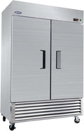 54"W Commercial Refrigerator Freezer,49 Cu.ft Commercial Refrigerator with 2 Door Reach-In Freezers Stainless Steel,ETL Upright Freeze Storage w/ 6 Adjustable Shelves,LED Light,for Restaurant,Silver
