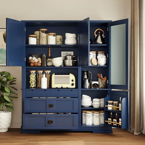 Merax 63'' Kitchen Pantry Storage Cabinet, Freestanding Buffet Cabinet