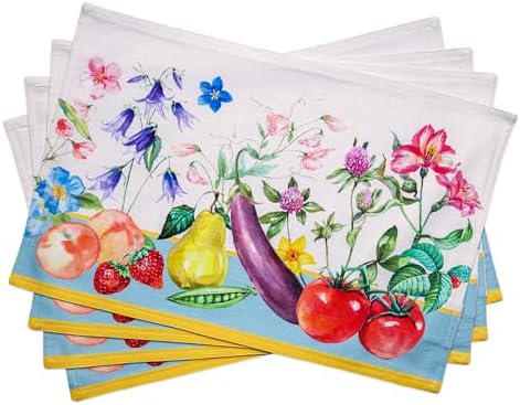 Maison d' Hermine Placemats Set of 4 Reusable 100% Cotton (13"x19")