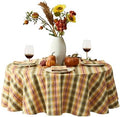 Newbridge Thanksgiving Wheatfield Plaid 70 Inch Round Tablecloth