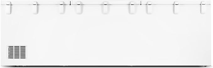 Hamilton Beach, 42.5 Cu. Ft. Chest Freezer- White, Garage Ready, TRIPLE door lid, Vinyl-Coated Baskets, Space-Saving Flat Back, Stay-Open, Front-Access Drain, for Storage, Hunting, Large Family